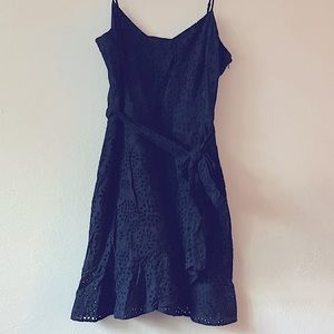 Banana Republic Navy Eyelet Wrap Dress Size 12